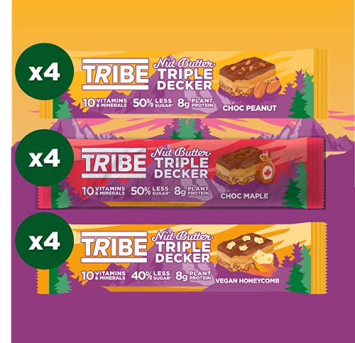 51gl4bAtXLL TRIBE Triple Decker Protein Bars - Best Sellers Bundle - Great-Tasting Natural Plant Energy - Vegan, Gluten & Dairy Free… - Image 3