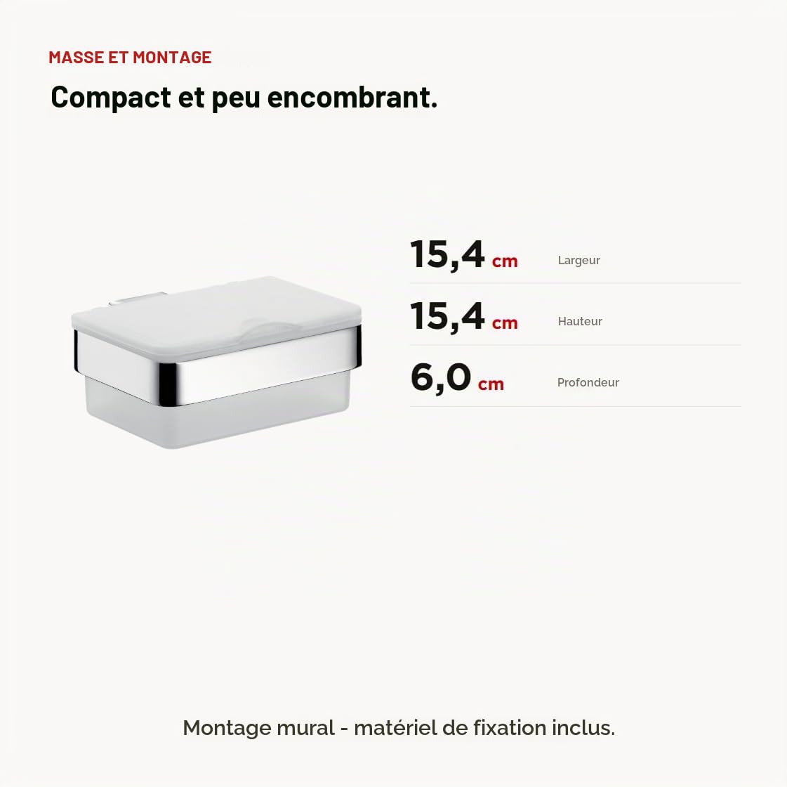 Emco Loft Box pour lingettes humides Chromé