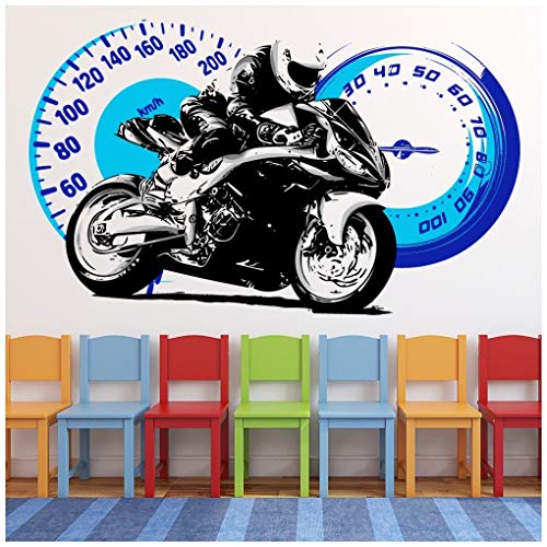 azutura Moto Noire Blue Speedo Sticker Muraux Disponible en 8 Tailles Numérique