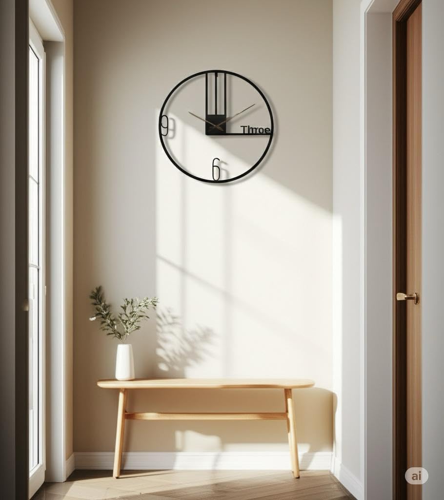 Modern Wall Clock - Silent, Non-Ticking Decorative Timepiece for Home & Office (Modern Minimalist Design)