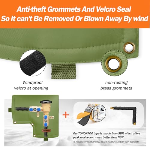 Image of Backflow Preventer Insulation Cover for Vacuum Breaker, 13 inchW x 12 inchH, Green