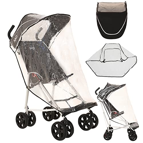 MobiQuip XL Pushchair All Weather Accessories Pack, Sun Hood with Vision Panel and Protective Rain Cover, Easy Clip On Fit, to Cordinate with MobiQuip Black XL Stroller (Sold Separately)