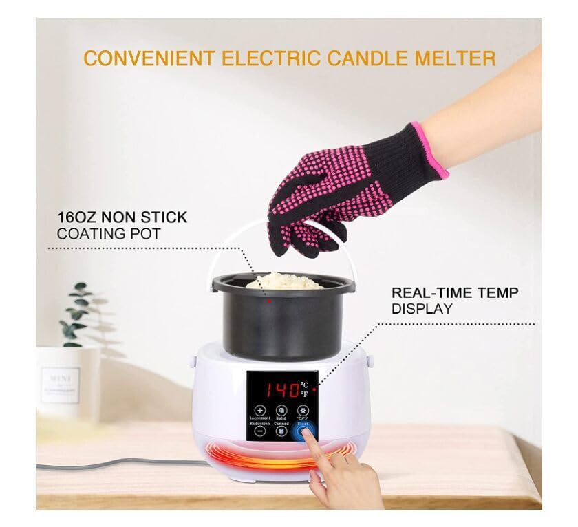 Kit elettrico per la creazione di candele, con display a LED, controlla la temperatura della cera d'api, forniture fai da te per principianti e adulti, per amanti del mestiere