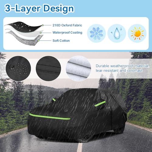 Image of Full Car Covers for 2014-2025 Mini Cooper /Cooper S /Hardtop /Clubman /Countryman 4 Door, Car Cover Waterproof Heavy Duty All-Weather Protection with Door Zipper & Storage Bag