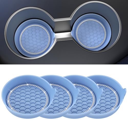 Image of Amooca 4-Pack Car Cup Holder Coaster Bling Crystal Rhinestone Car Interior