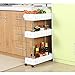 Produktbild aiyoo Gap Küche Slim Slide Out Storage Tower Rack  3 Etagen Mobile Regal Organizer mit Universal Wheels  Slim Slide Out Pantry Storage Rack für schmale Räume Laundry, Bad & Küche 3-Tier weiß