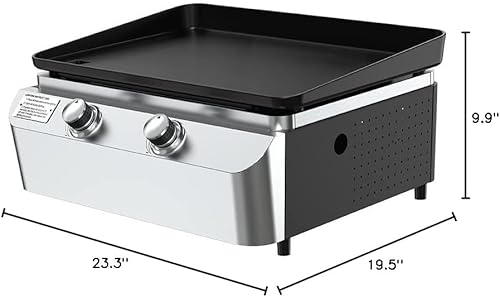 Miniatura 9 de Nexgrill Parrilla de cocina de alta calidad, plancha de mesa de 2 quemadores, 21.65 x 15 pulgadas, plancha de hierro fundido de 323 pulgadas