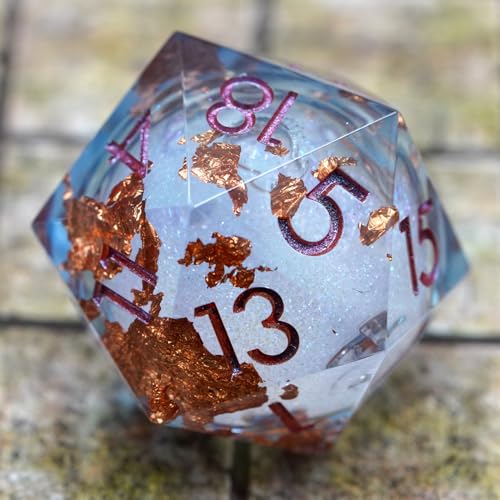 Dungeons and Dragons DND Dice D20, Liquid Core Dice Set D&D 33MM Oversized D20 Single Sharp Edge Resin dice with Gift Case, Polyhedral Dice for Role Playing Game