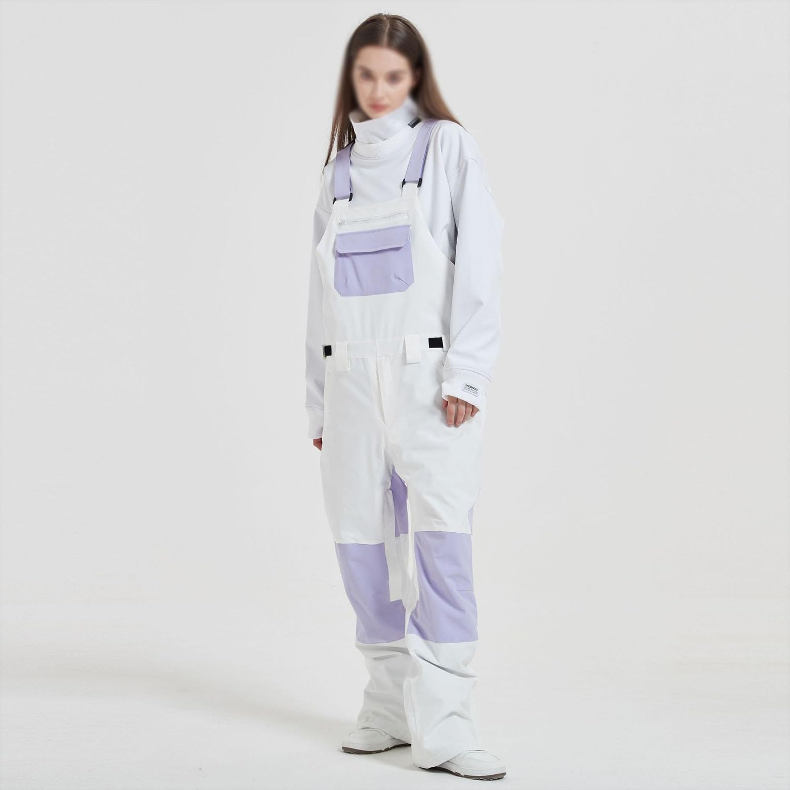 Pantalones De Esquí De Invierno para Mujer, Traje De Nieve Impermeable, Pantalones De Snowboard, Pantalones con Tirantes A Prueba De Viento,Cálidos