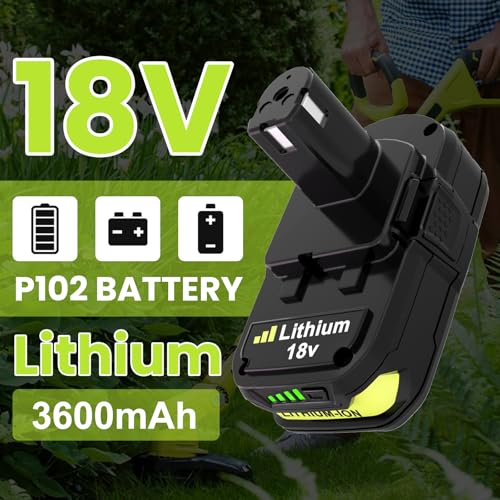 Image of Reoben 2PACK 3.6Ah Replacement for Ryobi 18V Battery and P117 Charger Combo