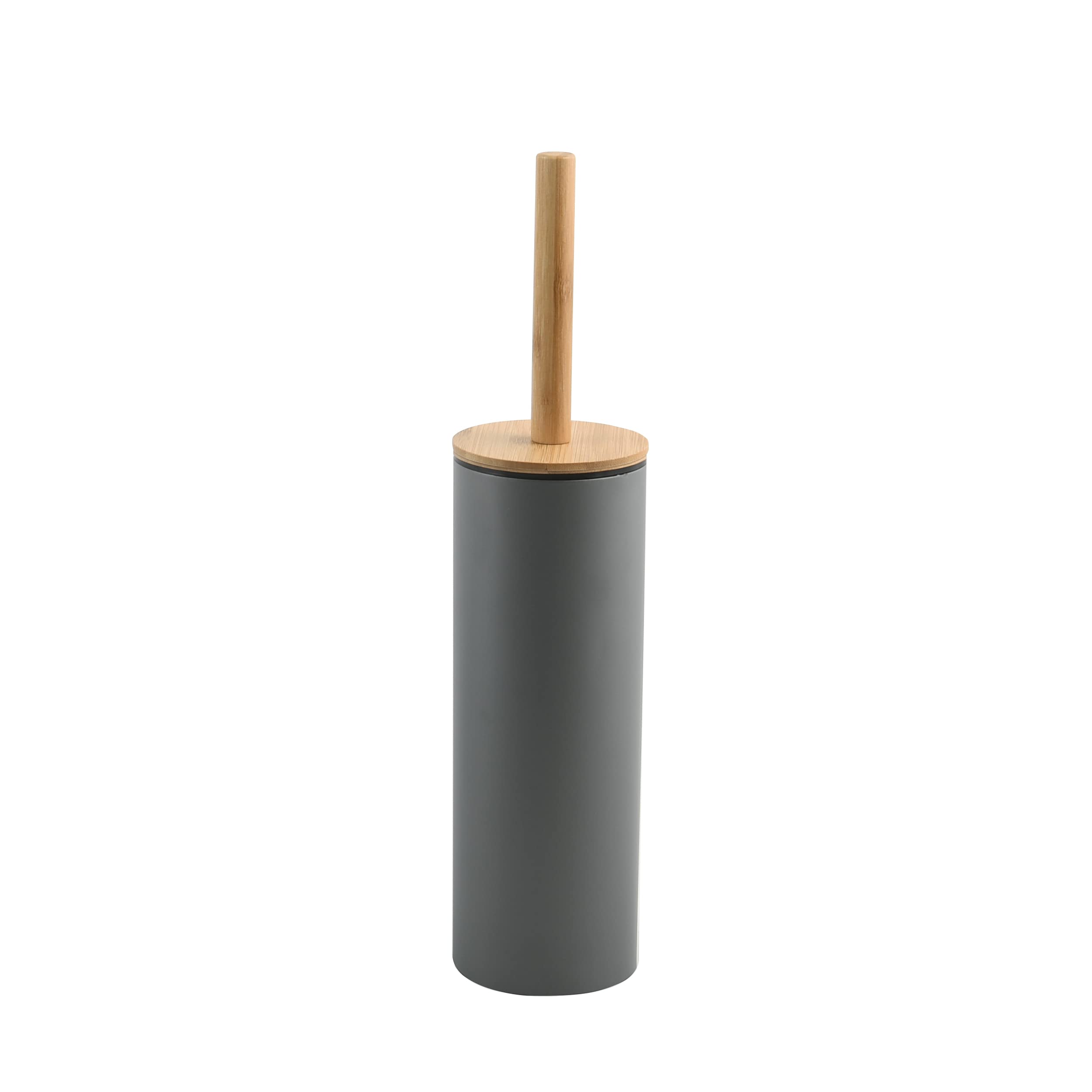 Spirella Brosse WC avec Support Acier & Bambou Adonis Gris Foncé Mat - Poils résistants en Silicone