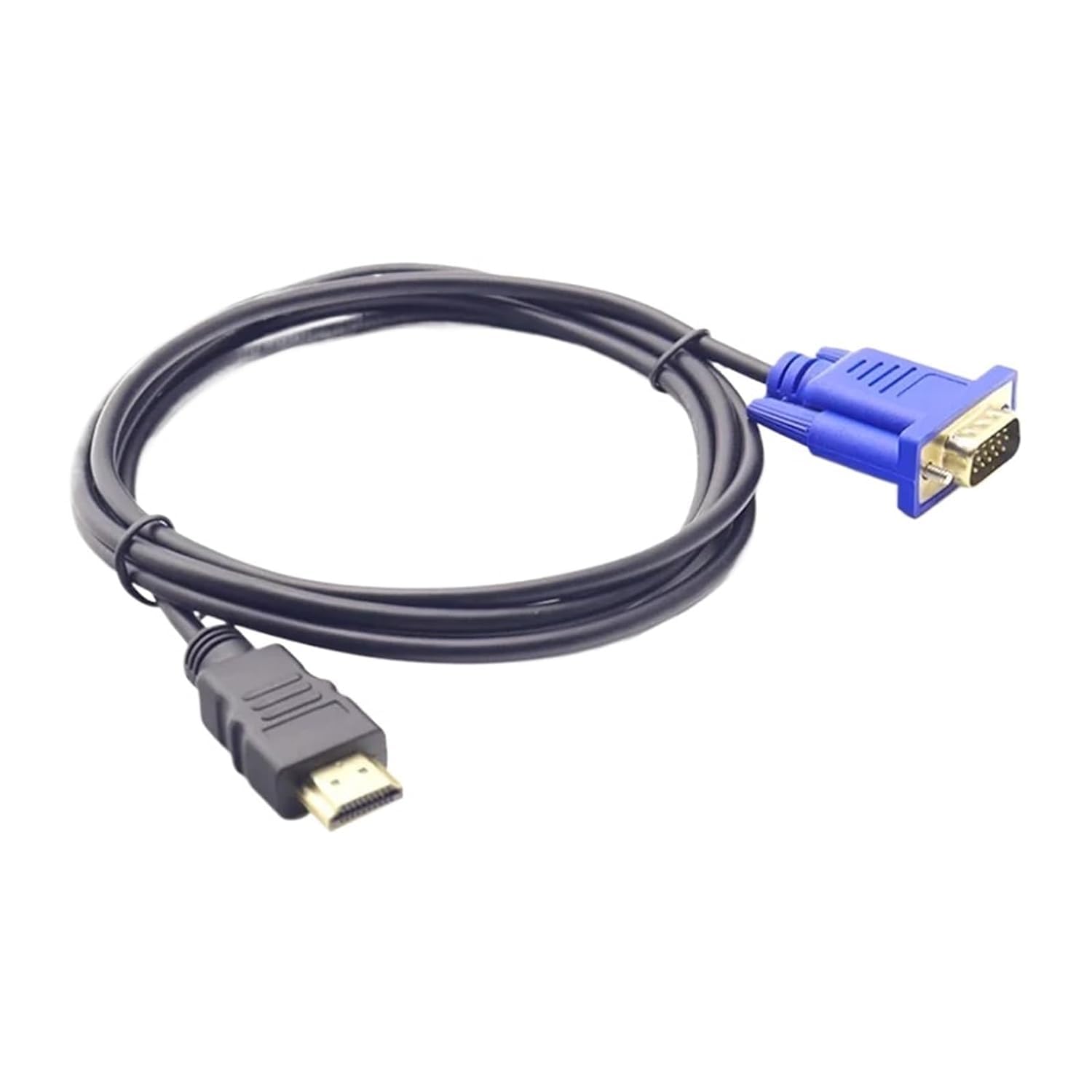 Câble convertisseur HDMI vers VGA, câble a-dio, Adaptateur vidéo D-SUB mâle, Compatible avec HDTV, Moniteur d'ordinateur, Compatible PC TV(1.8m)
