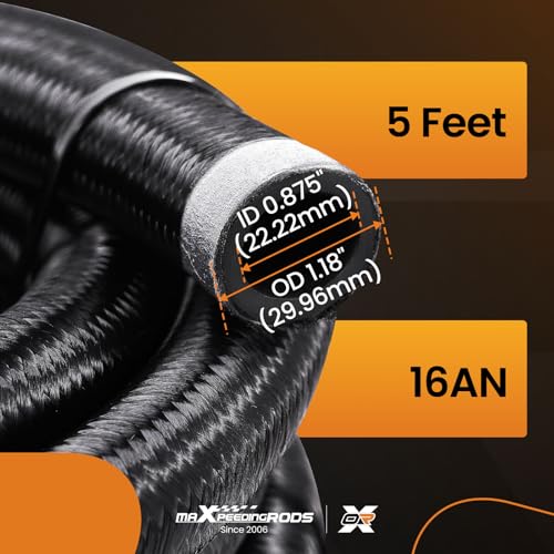Image of 5FT 16AN Fuel Line Kit, Transmission Cooler Lines, 4PCS 16AN Fittings