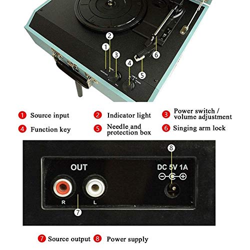 Bluetooth Mid Century Record Player with 3-Speed Turntable CD Cassette Player and Radio for Gift Room Decoration Old… - Les Beatles, Paul McCartney, John Lennon, RIngo Starr, George Harrison Bluetooth Mid Century Record Player with 3-Speed Turntable CD Cassette Player and Radio for Gift Room Decoration Old… – Image 5