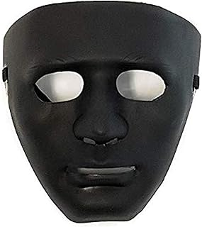 قناع شبكي من نوع الهوكي لكامل الوجه مناسب للحفلات التنكرية والهالوين - اسود