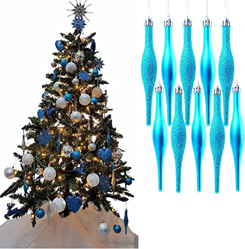 UKDeals Direct® Türkis Weihnachtskugeln mit Tropfen, 120 mm, 10...