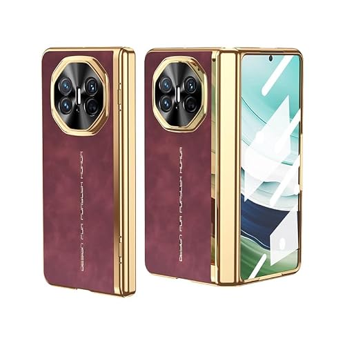 Ochronne etui na telefon Kompatybilny z etui Huawei Mate X5 z wbudowanym szklanym zabezpieczeniem ekranu, [luksusowe składane poszycie i wysokiej jakości skóra] [ochrona zawiasów na całej długości] Od