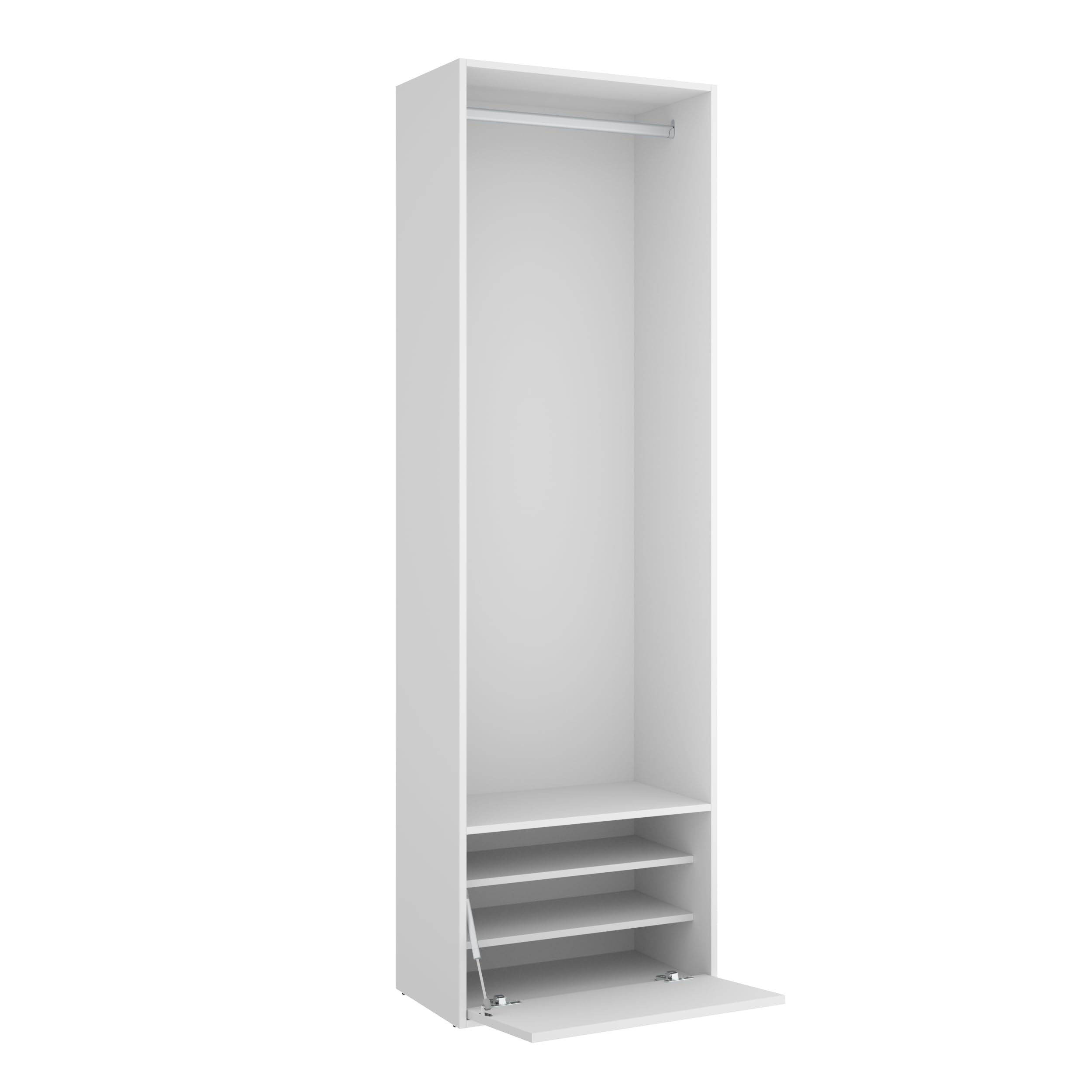 DEKIT GRUPO RIMOBEL SUIT - Armario-vestidor con zapatero y con trasera reversible - BLANCO/NATURAL - 205 x 60 x 45
