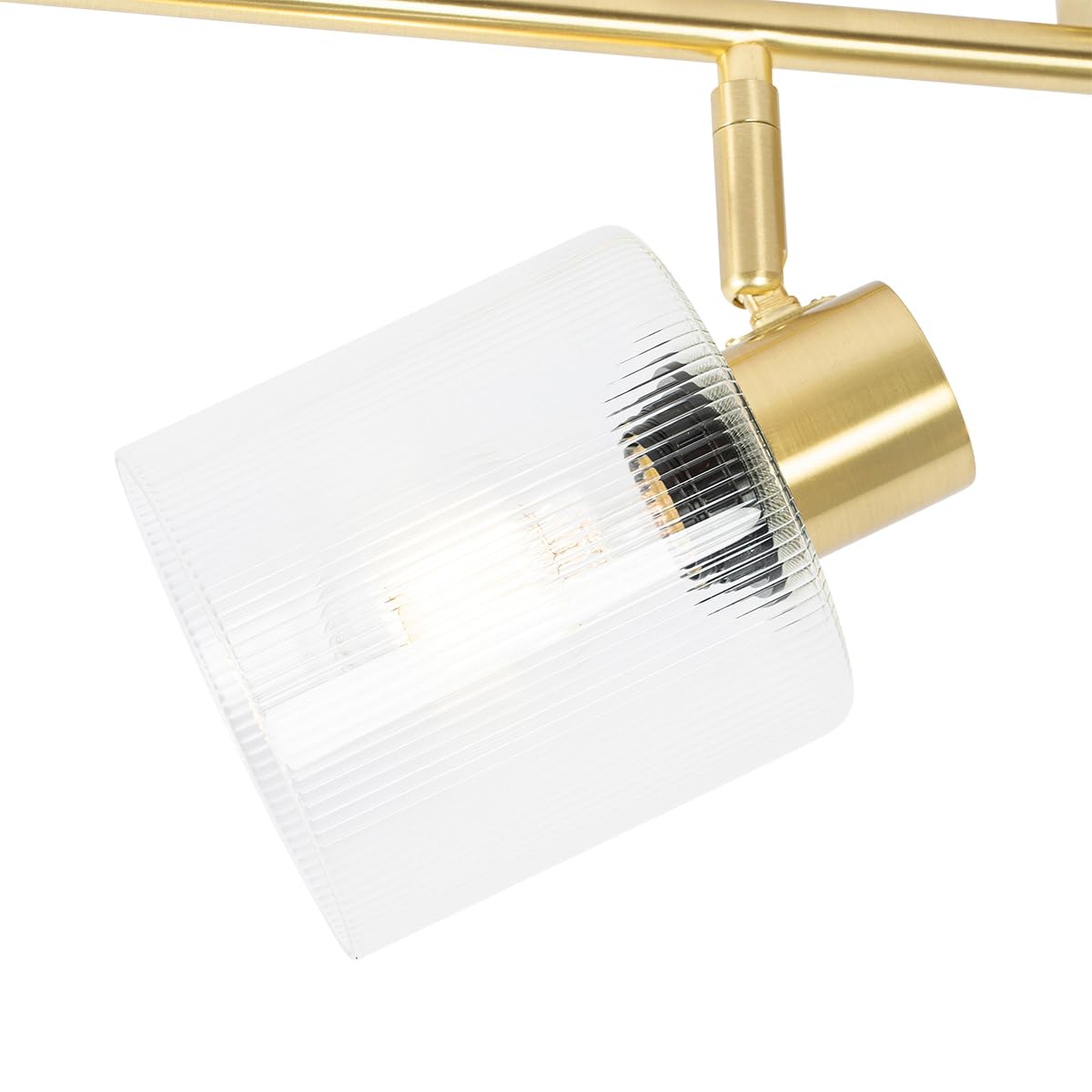 Qazqa Verstellbarer Deckenstrahler, Deckenspot - Laura - gold, max. 40W, Geeignet für LED, 111cm, 4-flammig, Ideal als Küche lampe und Wohnzimmerlampe