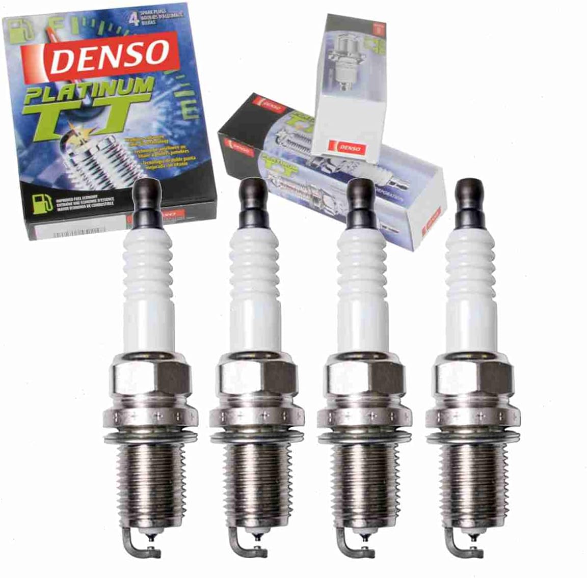 4 pc DENSO Platinum TT Spark Plugs compatible with Nissan Frontier 2.4L L4 1998-2004
