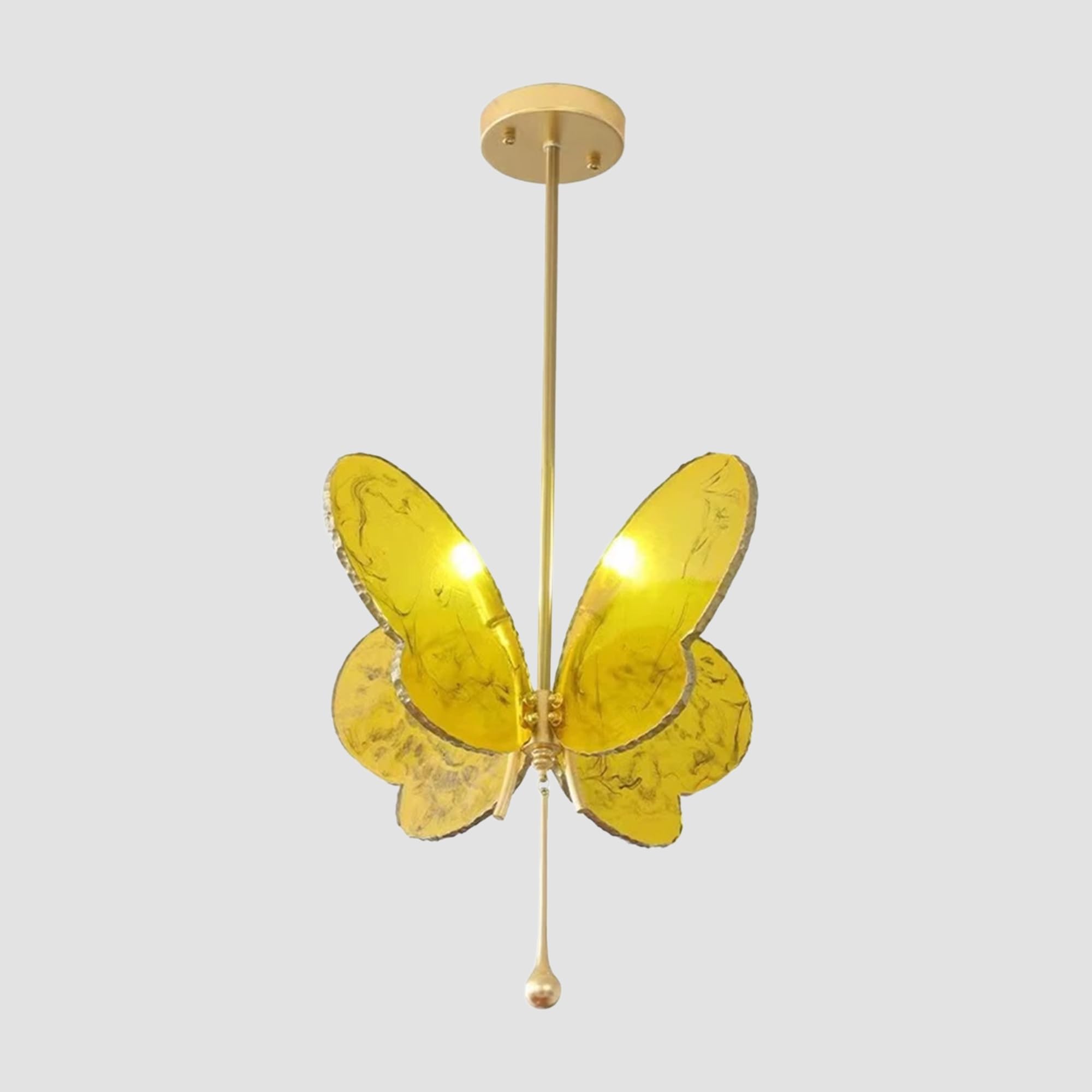KXEcoLife Nordic Gold Pendant Light Butterfly Chandelier Modern Semi Flush Ceiling Lamp Hanging Chandeliers for Living Room Bedroom Shop Cafe Restaurant