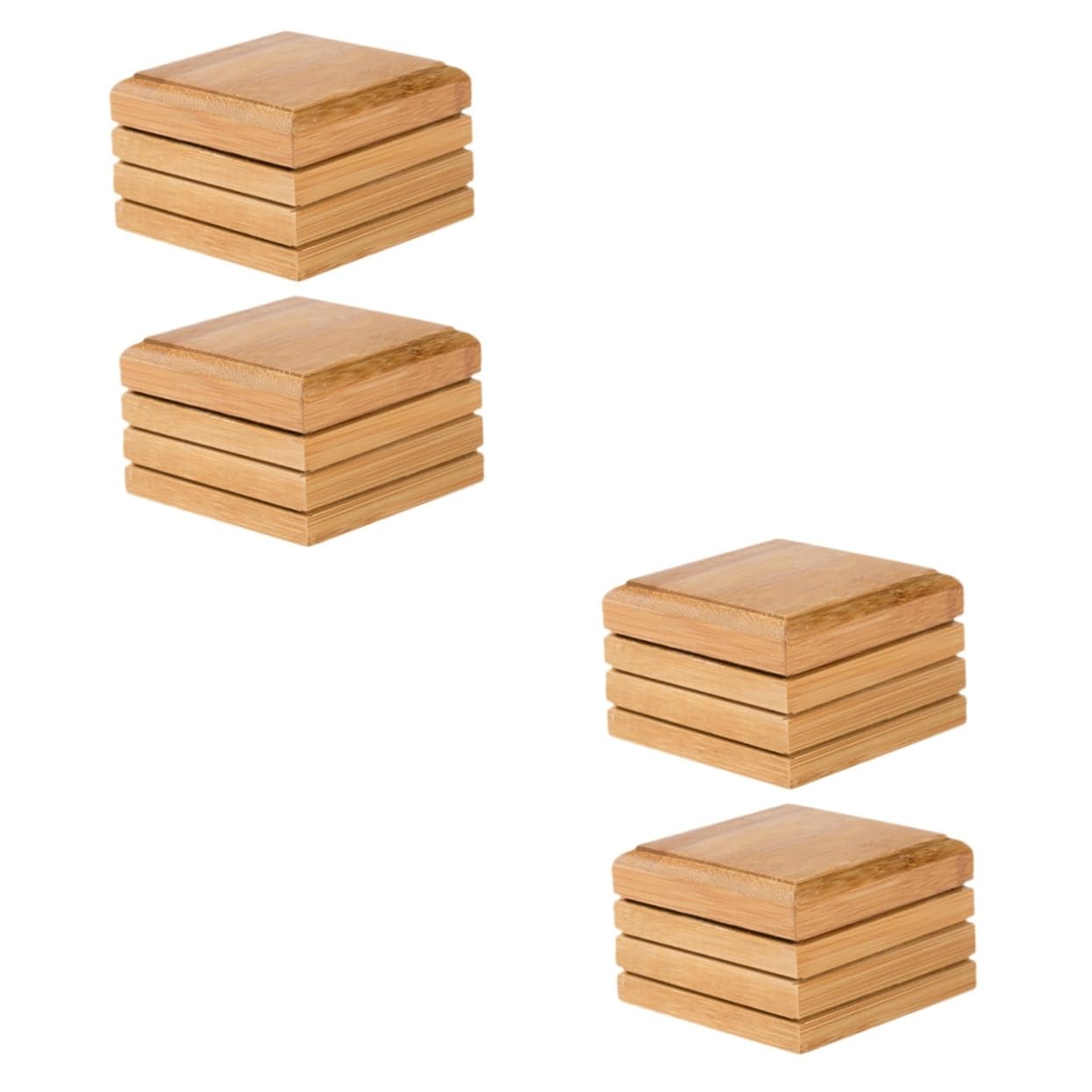 4piezas Jabonera De Bambú Ecológica Drenaje Soporte para Jabón Natural para Baño y Cocina