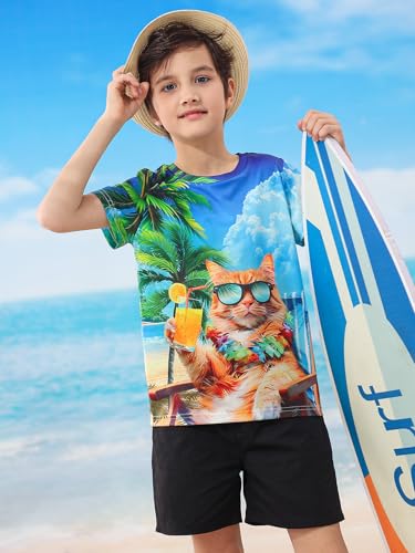 Kids Funny Graphic Polyester Colorful T Shirt for Boys Girls Size 4-142