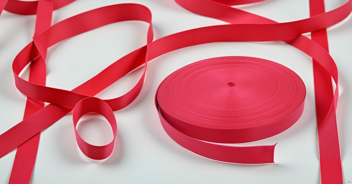 Correa de nailon de polipropileno 10 mm x 25 yardas rojo