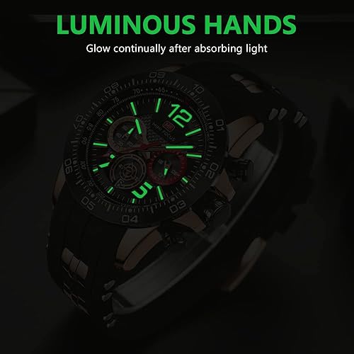 Miniatura 4 de AIMES Watch for Men Sport Military Waterproof Chronograph Mens Watches Analog Quartz Big Face Classic Stylish Fashion Casual Designer Business Work