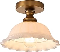 Vista 1 de Ceiling Light Fixture White Ceiling Light Fixture Vintage Close to Ceiling Light