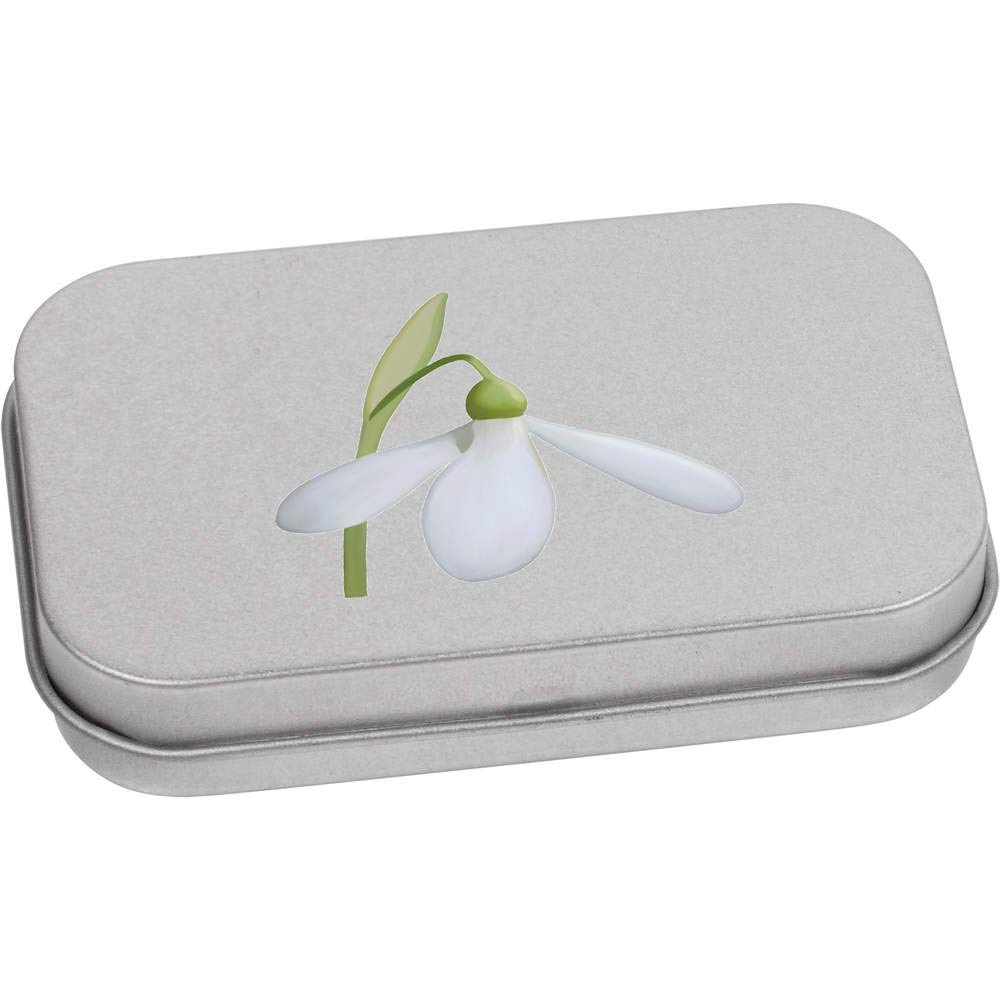 Azeeda 80mm 'Snowdrop' Metal Hinged Tin/Storage Box (TT00103647)