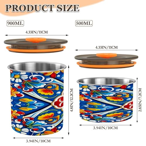 Envase hermético para café azul 17oz acero inoxidable miniatura 2