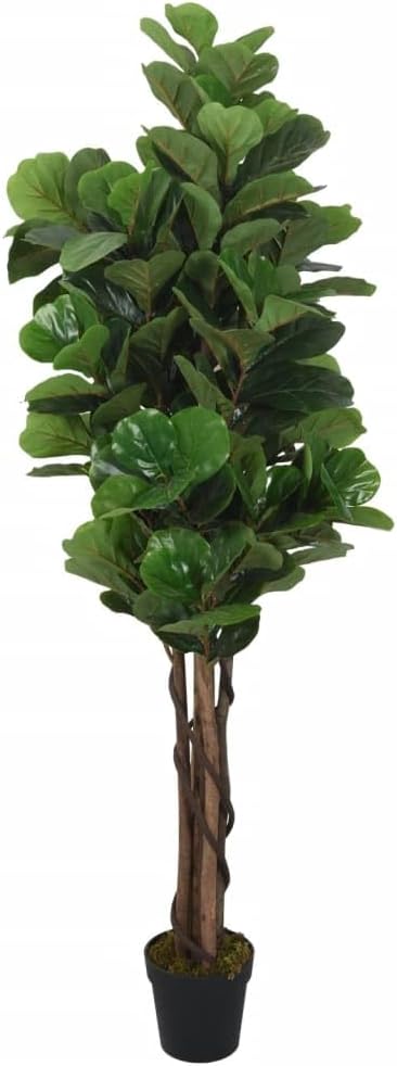 LAPOOH Ficus Lyrata Tree 180 Leaves 150 cm Green, Artificial Ficus Tree, Artificial Indoor Plants (SPU:359013)