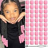 VENOFEN 50PCS Pink Hair Beads Loc Dreadlock Accesories Braid Jewelry Cute Acrylic Pony Beads Hair Decoration for Braids