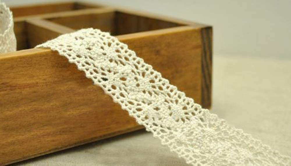 NO.1 Cotton Lace Trim- Natural Cream, 25mmW/ 10 meters