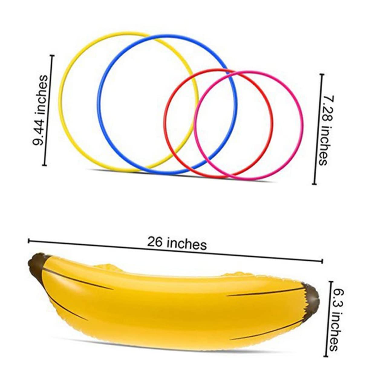 HANABASS 5Pcs Inflatable Banana Ring Toss Thick PVC Game Banana Rings for Parties Festivals and Outdoor Activities Engaging Decoration