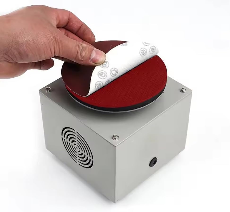 5" Mini Disc Sander & Bench Grinder, Forward/Reverse & Stepless Speed Control, Electric Sanding Machine with 10 Sandpapers for DIY Woodworking & Craft Tool