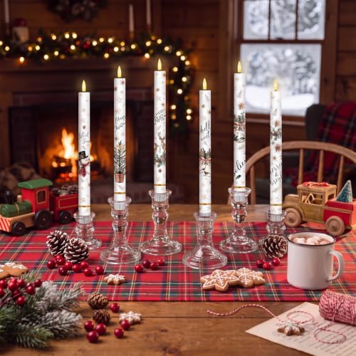 Image of Aurelema Battery Operated Flameless Taper Candle Remote, 6 Pcs, Classic