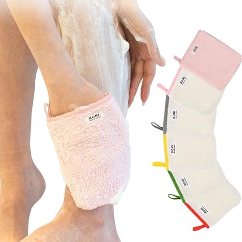 なでるだけでつるん肌シャワー手袋、超微細毛ゴシゴシ不要の低刺激で敏感肌や赤ちゃんにも (Lサイズ(テリー生地・色ランダム))