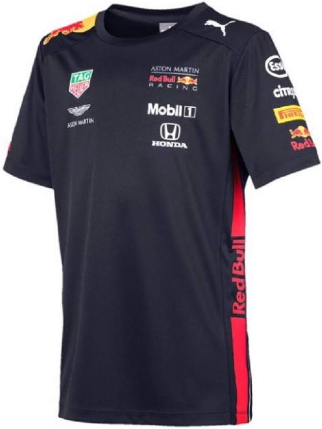 Red Bull Racing Boy's Aston Martin Kids Team Tee 2019, 128 (7-8) T-Shirt, Blue (Navy Navy)