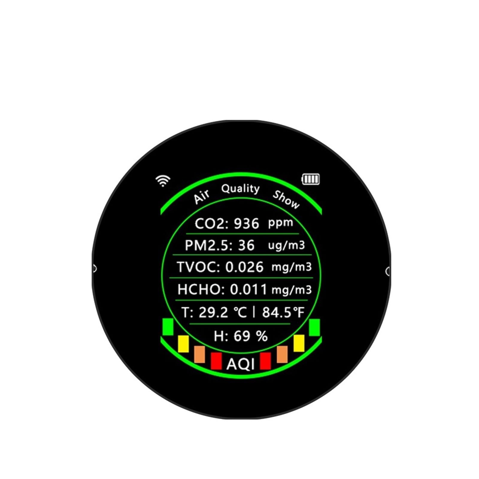 Air Quality Monitor,Air Quality Tester, 7in1 Air Quality Meter PM2.5 CO2 TVOC HCHO Temperature Humidity Tester Portable Color Display Carbon Dioxide Detector for Indoor/Outdoor Air Pollution Detection-image-38