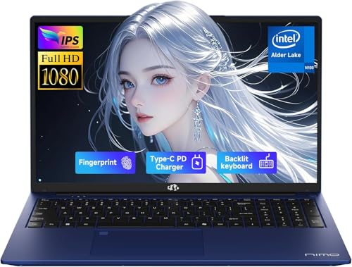 Image of NIMO 17.3 inch FHD IPS Student-Laptop-Computer - 16GB RAM 256GB SSD, Pentium 4 Cores N100(Beat i3-1115G4, Up to 3.4GHz) 65W Type-C 2 Years Warranty Fingerprint Backlit Keyboard Wi-Fi 6 BT5.2