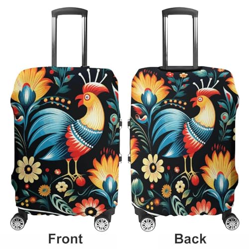 Carry on Luggage Cover Polish Folk Art Pattern Suitcase Covers for Luggages Tsa Approved Travel Luggage Sleeve Protector Elastic Suitcase Protector Anti-Scratch Washable Fits 19-30 Inch Case -XL3