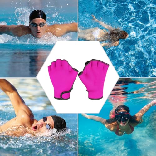 1 Pair Swimming Gloves Aquatic Swim Training Gloves Neoprene Webbed Gloves Fitness Water Resistance Glove for Men Women Children Unisex (Black, Small)