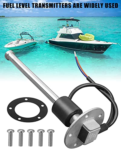 Image of 0-90ohm Stainless Steel Waterproof Gas Water Fuel Level Sensor, 6 inch(150mm) Boat Fuel Tank Sending Unit, for Marine Car RV Truck Vehicle, for 6.3 inch-6.9 inch(160-175mm) Fuel Tank