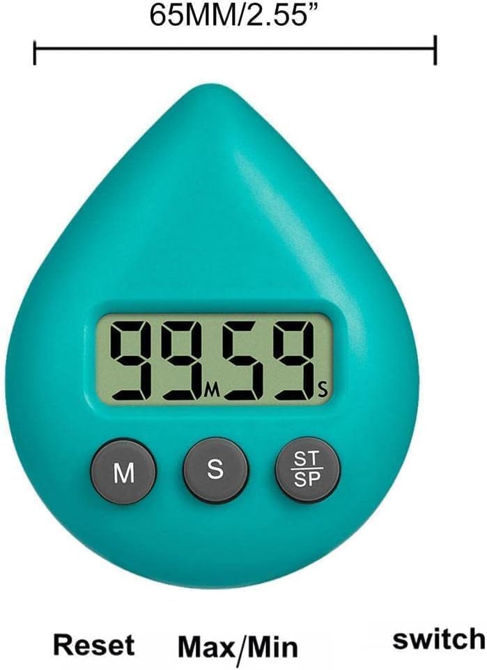 Miniatura 4 de Temporizador de ducha verde de 2 piezas para niños y adultos, reloj de ducha digital con temporizador, temporizador impermeable con alarma y