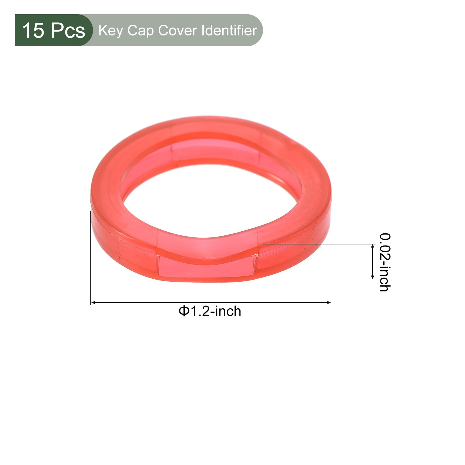 YOKIVE 15 Pcs Key Cap Cover Identifier, Silicone Round Key Identifier Tags, Protecting from Dirty, Great for House Keys (Red, 1.2-Inch) - Image 2