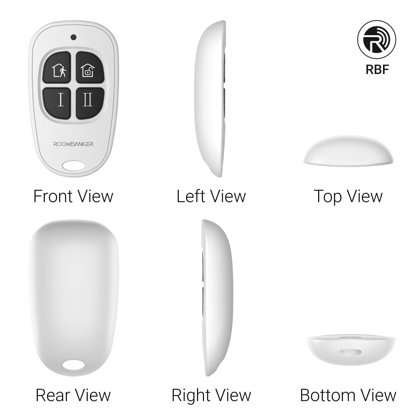 Keyfob KF1 - Soporte con un clic arming & disarming - up to 1900m two-way communication with hub