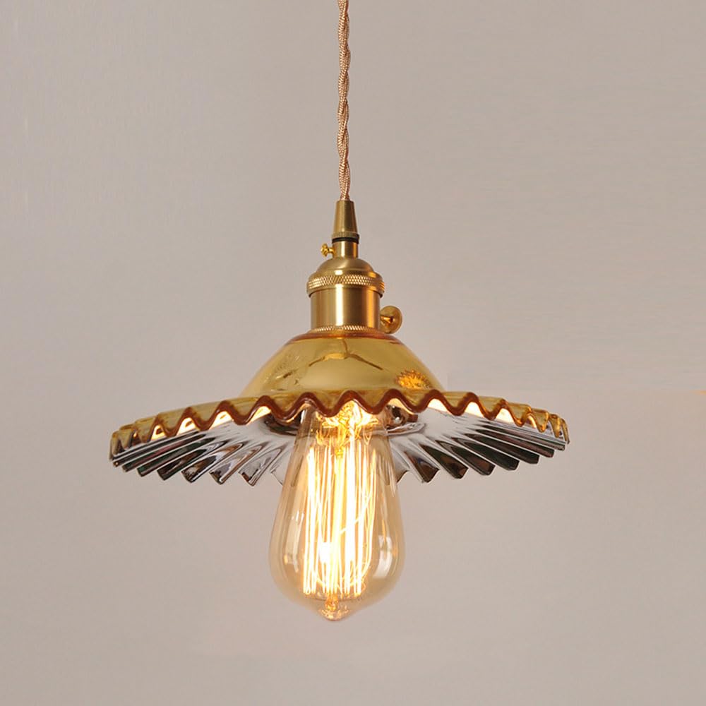 Lámpara colgante plisada de cristal transparente con estilo chandelier mini 3