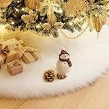GOKEI クリスマスツリー 足元隠し スカート ふわふわ クリスマス 装飾 カバー クリスマス飾り 目隠し 可愛い 脚隠し 豪華 足元隠し ベースカバー ツリー 土台隠し 円型 オーナメント 飾り クリスマスパーティー 雪 白 78cm